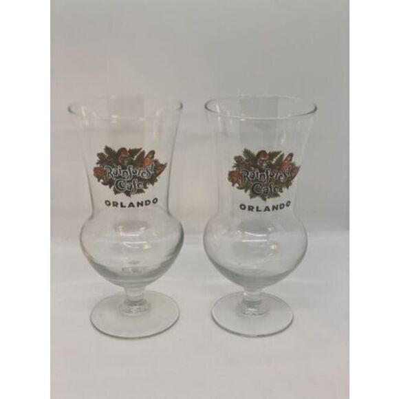 RAINFOREST CAFE  HURRICANE GLASS COLLECTORS DRINK CUP Orlando - Picture 1 of 5